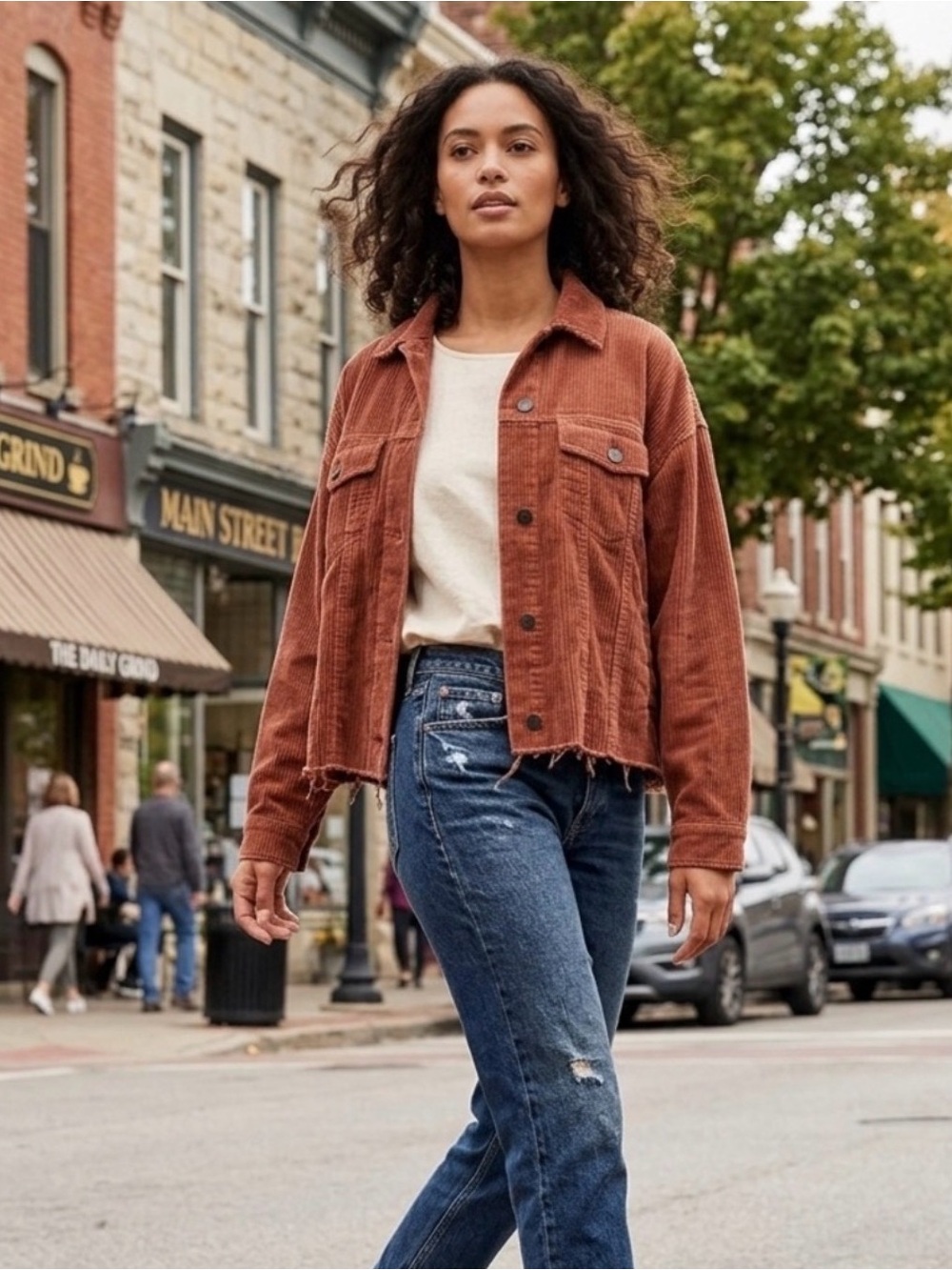 Zara Corduroy Button Up Oversized Jacket